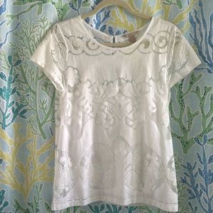 Lovely white lace Banana Republic blouse size 6